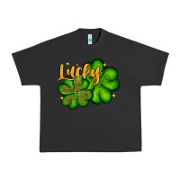 Pigment Black St. Patrick's Lucky and shamrock Urban Heavy Tee - OliviaCreatesArt