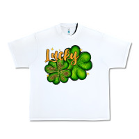 White St. Patrick's Lucky and shamrock Urban Heavy Tee - OliviaCreatesArt