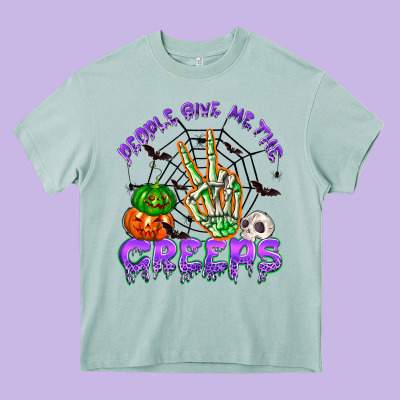 People Give Me The Creeps Heavy Core Tee Designed By Nancycooperartshop