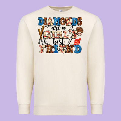Diamonds Are A Girl's Best Friend Premium Sweatshirt Designed By Adodesignshop
