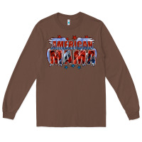 Chestnut American Mama Mother's Day Long Sleeve Tee - FaDigitalArtStudio