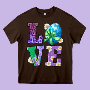 Easter Love Egg Heavy Core Tee Designed By Ranaportraitstore