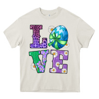 Cream easter love egg Heavy Core Tee - RanaPortraitStore