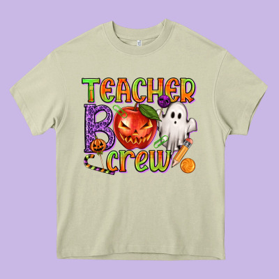 Teacher Boo Crew Heavy Core Tee Designed By Texasbilliewilder