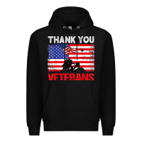 Black thank you veterans service patriot veteran day american flag t shirt Premium Hoodie - maiPhamDesign