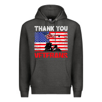 Charcoal Heather thank you veterans service patriot veteran day american flag t shirt Premium Hoodie - maiPhamDesign
