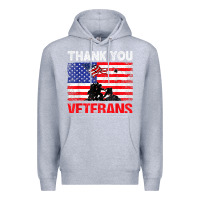 Heather Grey thank you veterans service patriot veteran day american flag t shirt Premium Hoodie - maiPhamDesign