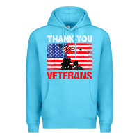 Ocean Blue thank you veterans service patriot veteran day american flag t shirt Premium Hoodie - maiPhamDesign