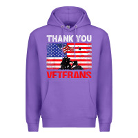 Purple thank you veterans service patriot veteran day american flag t shirt Premium Hoodie - maiPhamDesign