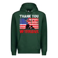 Sports Green thank you veterans service patriot veteran day american flag t shirt Premium Hoodie - maiPhamDesign