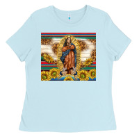 Baby Blue our lady of guadalupe Ladies Tee - TumblerDesignByShophia