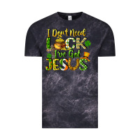 Cloud Black I don't need luck i've got Jesus Vintage Tee - CowGirlArtShop