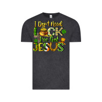 Vintage Black I don't need luck i've got Jesus Vintage Tee - CowGirlArtShop