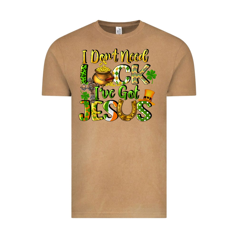 I Don't Need Luck I've Got Jesus Vintage Tee by CowGirlArtShop | Teevron