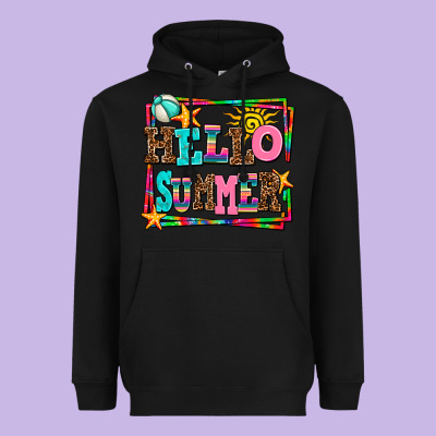 Hello Summer Heavyweight Hoodie Designed By Adodesignshop