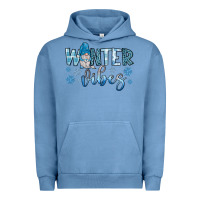 Pigment Pebble Blue winter vibes gnome Urban Hoodie - JahusDesignShop