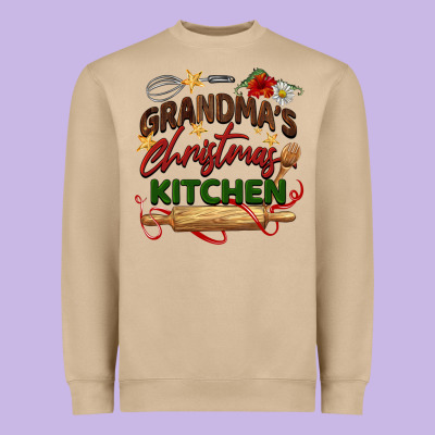 Grandma's Christmas Kitchen Heavyweight Sweatshirt Designed By Barkaloodesign