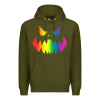 Army Green halloween gay lesbians pride pumpkin lgbt pride Premium Hoodie - maiPhamDesign