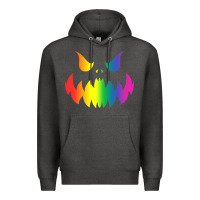 Charcoal Heather halloween gay lesbians pride pumpkin lgbt pride Premium Hoodie - maiPhamDesign