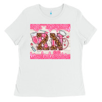 White nurse rn Ladies Tee - TumblerDesignByShophia