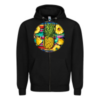 Black pineapple leopard Zipper Hoodie - BarkalooDesign