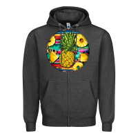 Charcoal Heather pineapple leopard Zipper Hoodie - BarkalooDesign