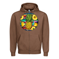 Chestnut pineapple leopard Zipper Hoodie - BarkalooDesign