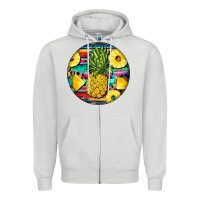 Dove Grey pineapple leopard Zipper Hoodie - BarkalooDesign
