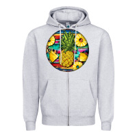Heather Grey pineapple leopard Zipper Hoodie - BarkalooDesign
