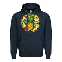 Navy pineapple leopard Zipper Hoodie - BarkalooDesign