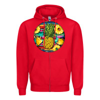 Red pineapple leopard Zipper Hoodie - BarkalooDesign