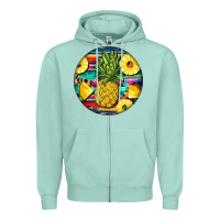 Seafoam pineapple leopard Zipper Hoodie - BarkalooDesign