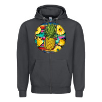 Smoke pineapple leopard Zipper Hoodie - BarkalooDesign