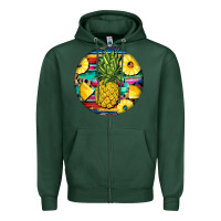 Sports Green pineapple leopard Zipper Hoodie - BarkalooDesign