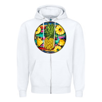 White pineapple leopard Zipper Hoodie - BarkalooDesign