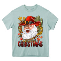 Arona Cowboy Christas Santa Heavy Core Tee - NancyCooperArtShop
