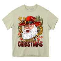 Mossy Cowboy Christas Santa Heavy Core Tee - NancyCooperArtShop