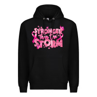 Black stronger than the storm breast cancer Premium Hoodie - RanaPortraitStore