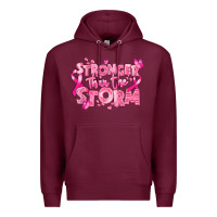 Burgundy stronger than the storm breast cancer Premium Hoodie - RanaPortraitStore