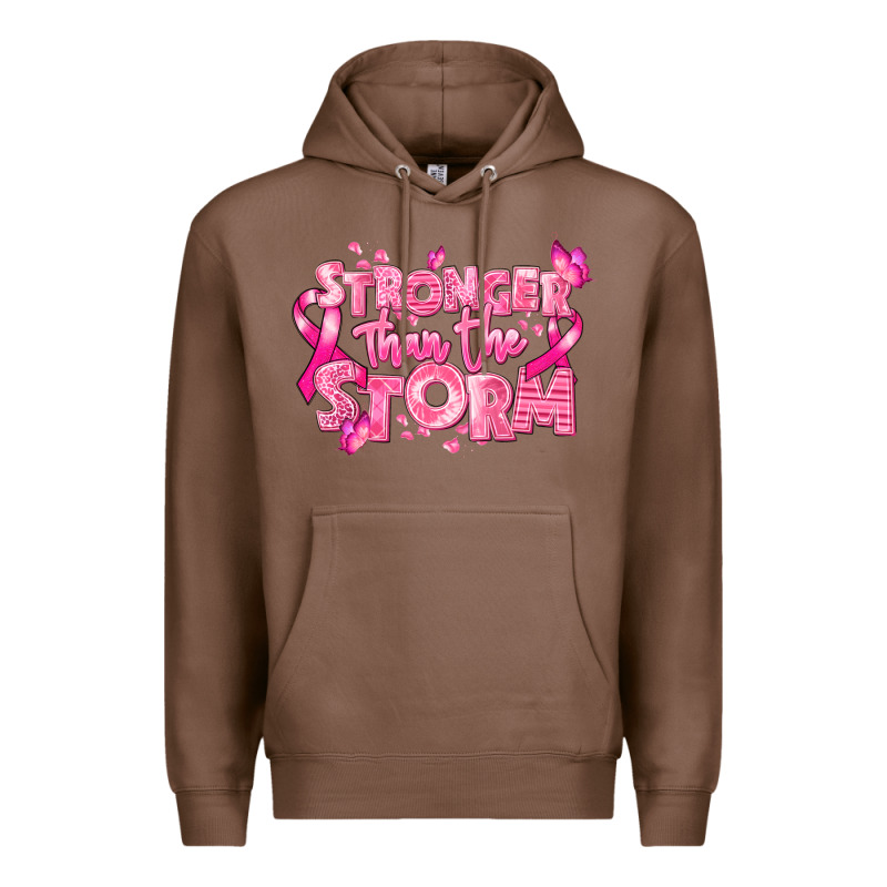 Stronger Than The Storm Breast Cancer Premium Hoodie by RanaPortraitStore | Teevron