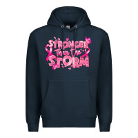 Navy stronger than the storm breast cancer Premium Hoodie - RanaPortraitStore