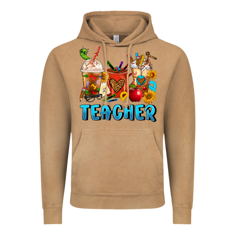Teacher Coffee Cups Vintage Hoodie by FaDigitalArtStudio | Teevron