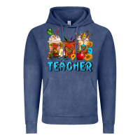 Vintage Denim Teacher Coffee Cups Vintage Hoodie - FaDigitalArtStudio