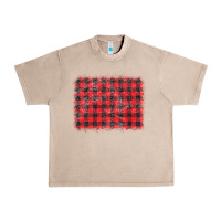 French Oak distressed buffalo plaid background Urban Heavy Tee - CowCowDesign