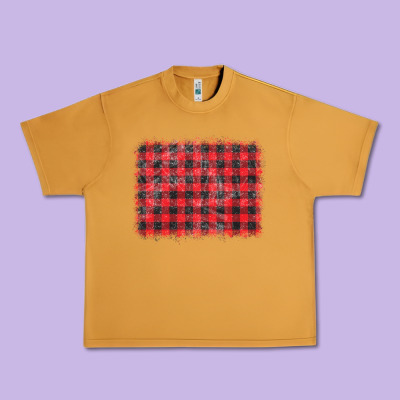 Distressed Buffalo Plaid Background Urban Heavy Tee Designed By Cowcowdesign