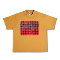 Peanut Butter distressed buffalo plaid background Urban Heavy Tee - CowCowDesign
