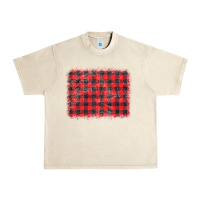 Sandshell distressed buffalo plaid background Urban Heavy Tee - CowCowDesign