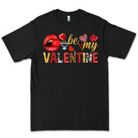 Black Be my valentine Valentine's Day Premium Tee - HowdyJamesFarm