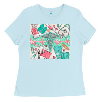 Baby Blue nurse medical equipment Ladies Tee - TumblerDesignByShophia