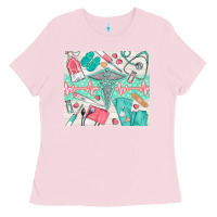 Bubblegum Pink nurse medical equipment Ladies Tee - TumblerDesignByShophia